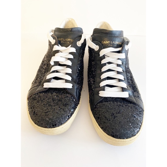 Saint Laurent Other - SAINT LAURENT MEN'S BLACK GLITTER SNEAKERS SIZE 40